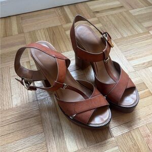 Aldo Tan Leather Heeled Sandals